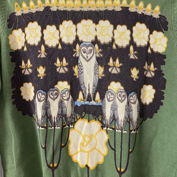 Owl Sweater Cardigan Size S Knitted Dove Brand - Picture 6 of 12